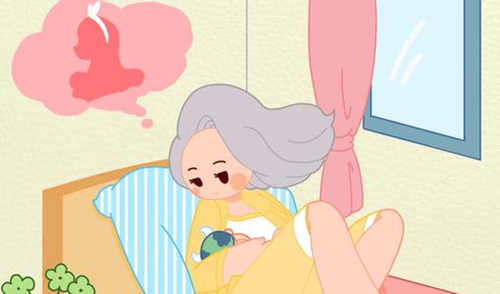 产妇哺乳卡通图