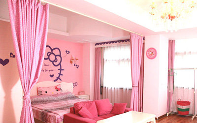 粉色系月子中心房间